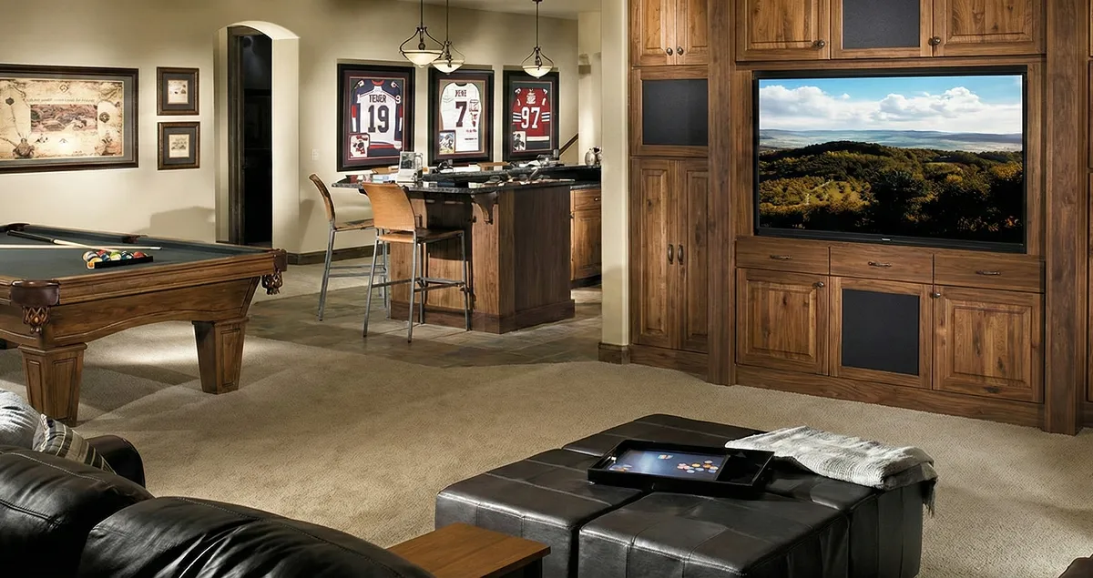 finished basement remodeling project transforming a basement into a comfortable living space in Cincinnati, OH