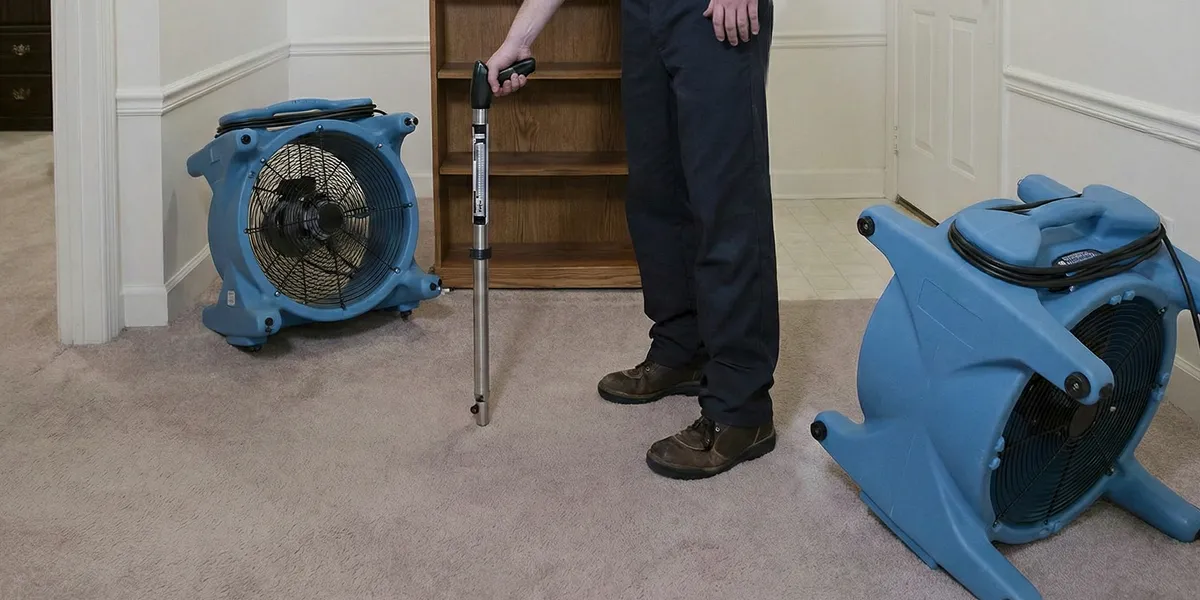 emergency water removal equipment deployed to dry a flooded residential interior in Cincinnati, OH