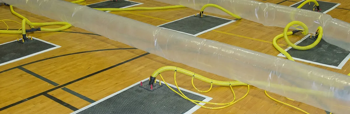 water clean up drying system set up to remove moisture and prevent further damage in Cincinnati, OH
